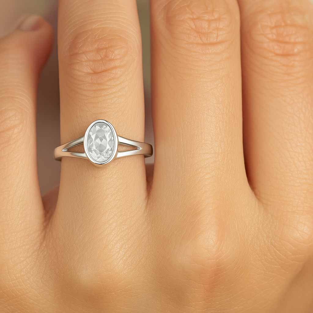 Classic 925 Sterling Silver Zircon Gemstone Ring for Women