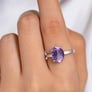 Classic Amethyst Stone Sterling Silver Ring for Women