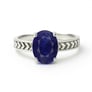 Classic Blue Sapphire Stone Sterling Silver Ring for Women