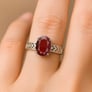 Classic Hessonite Gomed Stone Sterling Silver Ring for Women