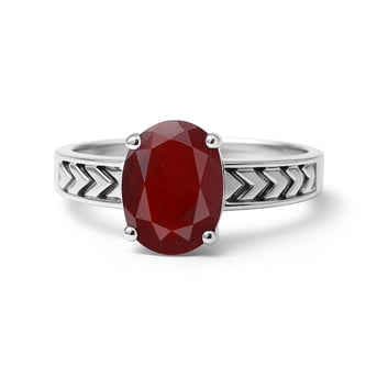 Classic Hessonite Gomed Stone Sterling Silver Ring for Women