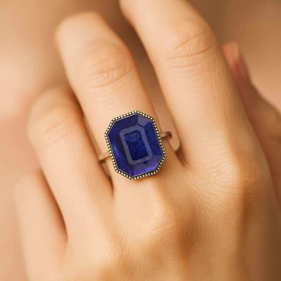Classic Regal 925 Sterling Silver Blue Sapphire Women’s Ring