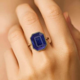Classic Regal 925 Sterling Silver Blue Sapphire Women’s Ring