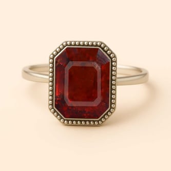 Classic Regal 925 Sterling Silver Hessonite Gomed Women’s Ring