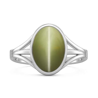 Classic Regal 925 Sterling Silver Lehsuniya (Cat's Eye) Women’s Ring