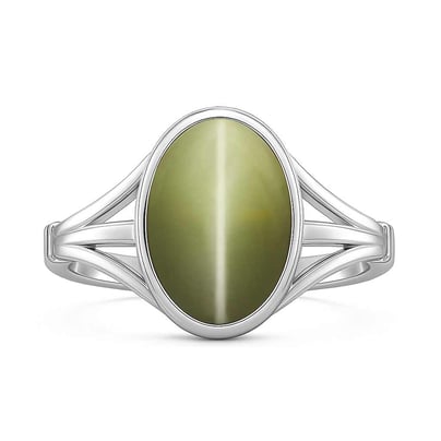 Classic Regal 925 Sterling Silver Lehsuniya (Cat's Eye) Women’s Ring