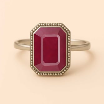 Classic Regal 925 Sterling Silver Manik (Ruby) Women’s Ring