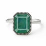 Classic Regal 925 Sterling Silver Panna (Emerald) Women’s Ring