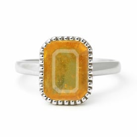 Classic Regal 925 Sterling Silver Yellow Sapphire Women’s Ring