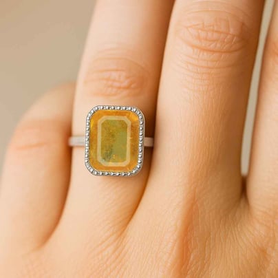 Classic Regal 925 Sterling Silver Yellow Sapphire Women’s Ring