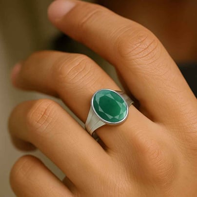 Classic Royal Emerald 925 Silver Men’s Ring