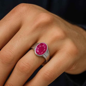 Classic Royal Ruby 925 Silver Men’s Ring