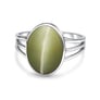 Classic Sterling Silver Cat's Eye Gemstone Ring for Male