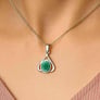 Classic Sterling Silver Emerald Gemstone Pendant