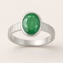 Classic Sterling Silver Emerald Gemstone Ring for Male