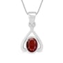 Classic Sterling Silver Hessonite Gomed Gemstone Pendant