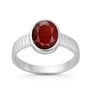Classic Sterling Silver Hessonite Gomed Gemstone Ring for Male