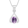Classic Sterling Silver Natural Amethyst Gemstone Pendant