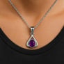 Classic Sterling Silver Natural Amethyst Gemstone Pendant