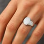 Classic Sterling Silver Opal Gemstone Ring for Male