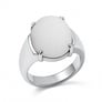 Classic Sterling Silver Opal Gemstone Ring for Male