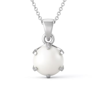Classic Sterling Silver Pearl Gemstone Pendant