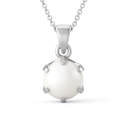 Classic Sterling Silver Pearl Gemstone Pendant