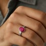 Classic Sterling Silver Ruby Gemstone Ring for Male