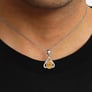 Classic Sterling Silver Yellow Sapphire Gemstone Pendant
