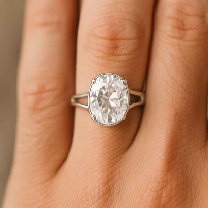 Classic Sterling Silver Zircon Gemstone Ring for Male