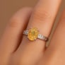 Classic Yellow Sapphire Stone Sterling Silver Ring for Women