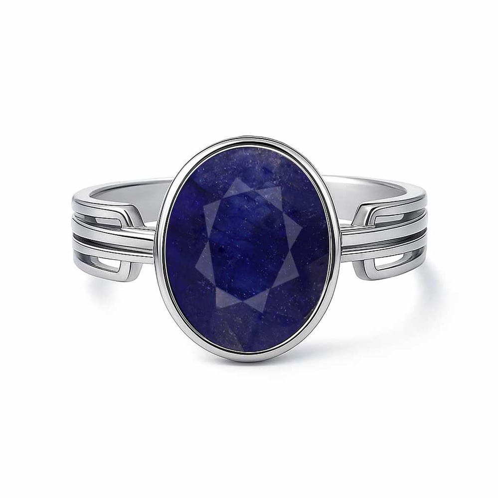 Designer 925 Sterling Silver Blue Sapphire Men’s Ring