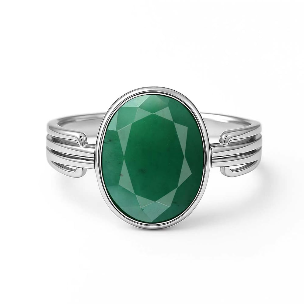 Designer 925 Sterling Silver Emerald Men’s Ring