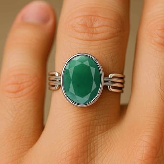 Designer 925 Sterling Silver Emerald Men’s Ring