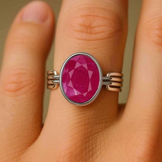 Designer 925 Sterling Silver Ruby Men’s Ring