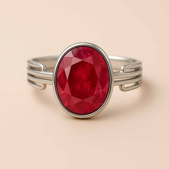 Designer 925 Sterling Silver Ruby Men’s Ring