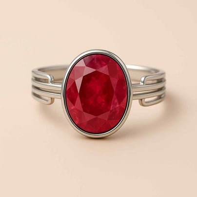 Designer 925 Sterling Silver Ruby Men’s Ring