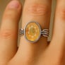 Designer 925 Sterling Silver Yellow Sapphire Men’s Ring