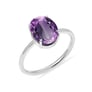 Designer Sterling Silver Amethyst Gemstone Ring for Her