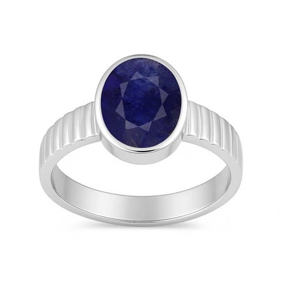 Designer Sterling Silver Blue Sapphire Gemstone Ring for Her