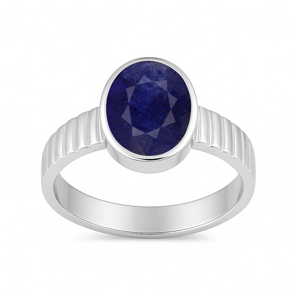 Designer Sterling Silver Blue Sapphire Gemstone Ring for Her