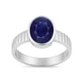 Designer Sterling Silver Blue Sapphire Gemstone Ring for Her