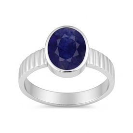 Designer Sterling Silver Blue Sapphire Gemstone Ring for Her