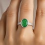 Designer Sterling Silver Emerald Gemstone Ring for Her