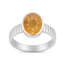 Designer Sterling Silver Yellow Sapphire Gemstone Ring for Her