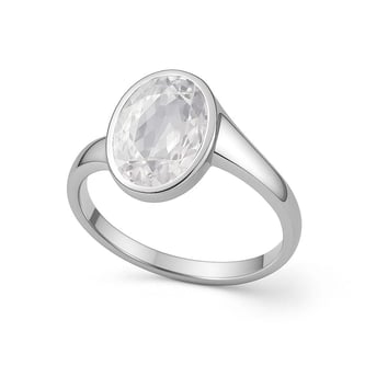 Designer Sterling Silver Zircon Gemstone Ring for Her