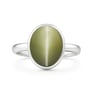 Elegant 925 Silver Lehsuniya (Cat's Eye) Stone Ring for Her
