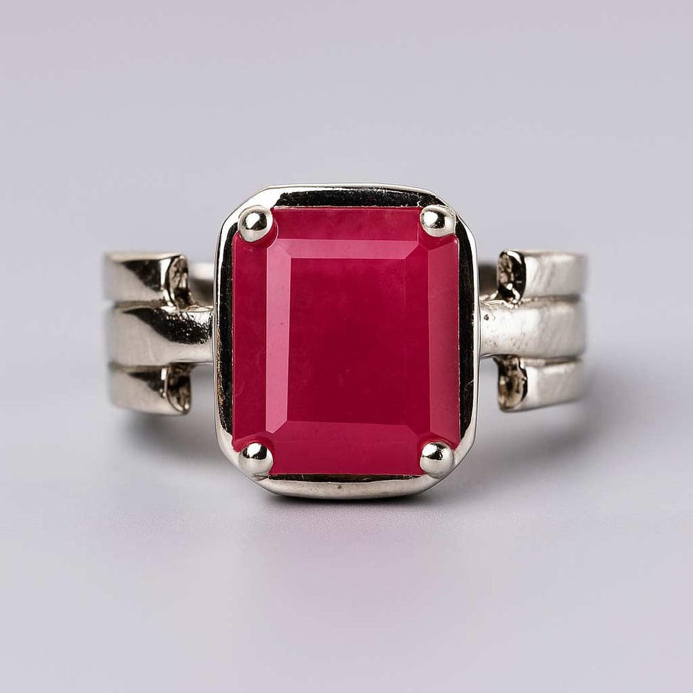 Elegant 925 Silver Manik (Ruby) Stone Ring for Her