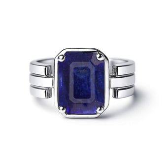 Elegant 925 Silver Neelam (Blue Sapphire) Ring for Her
