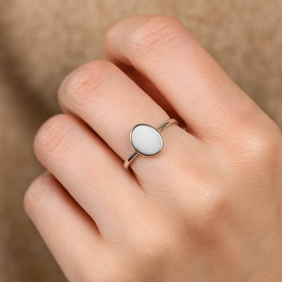 Elegant 925 Silver Opal Stone Ring for Her